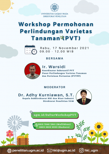 Undangan Workshop Permohonan Perlindungan Varietas Tanaman (PVT)