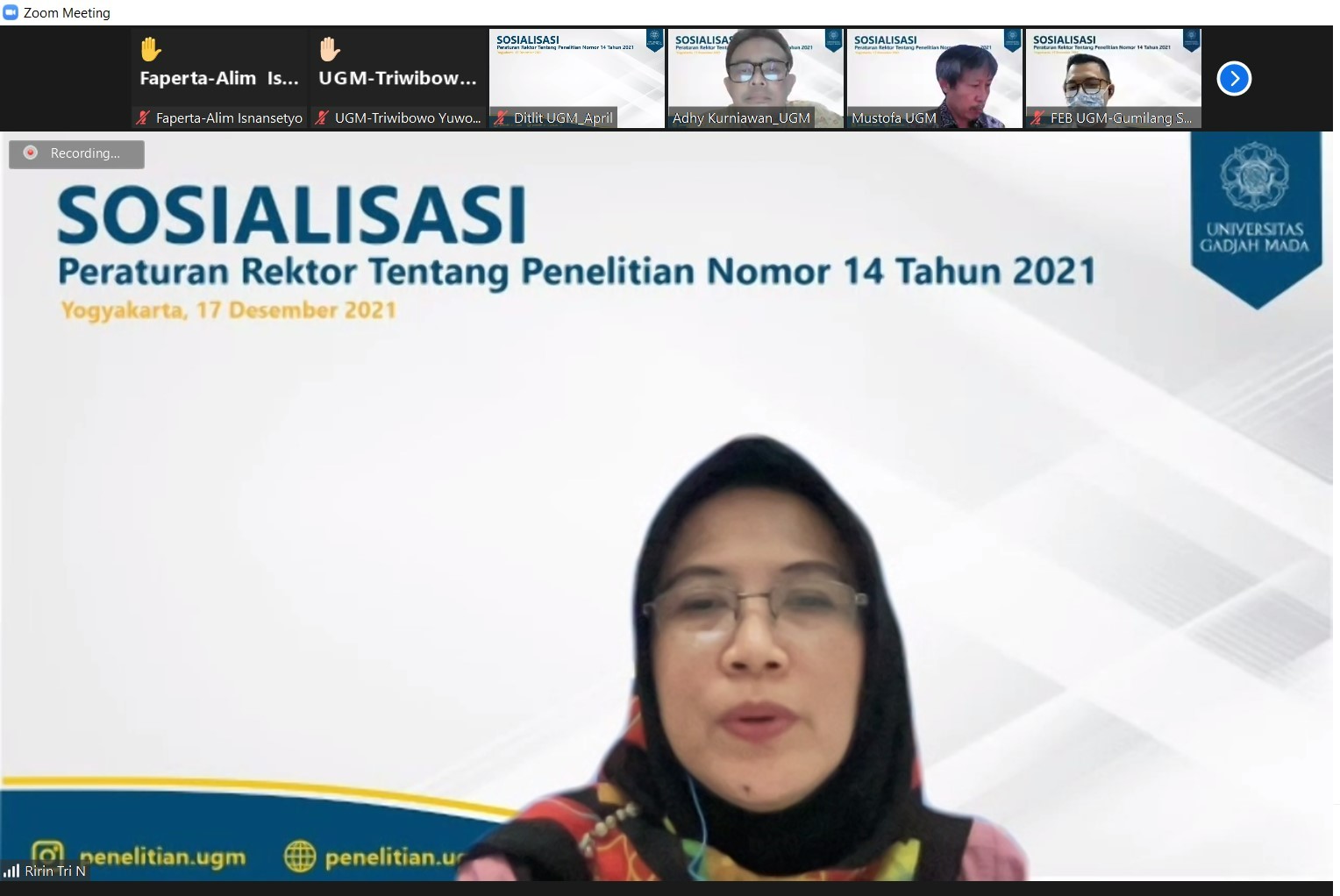 Sosialisasi Peraturan Rektor Tentang Penelitian Nomor 14 Tahun 2021 ...