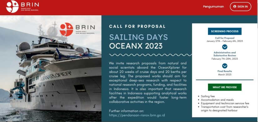Call For Proposal Sailing Days OceanX 2023